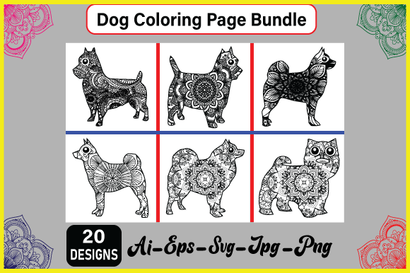 Dog Coloring Page Bundle