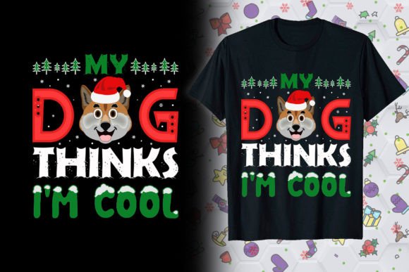 Dog Cool Christmas T-Shirt Mug Design