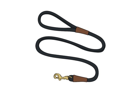 Dog Leash Stickers Vector Illustration