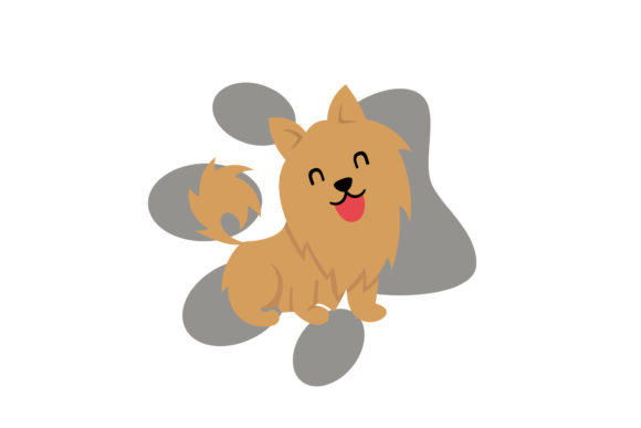 Furry Dog Happy Isolated Two