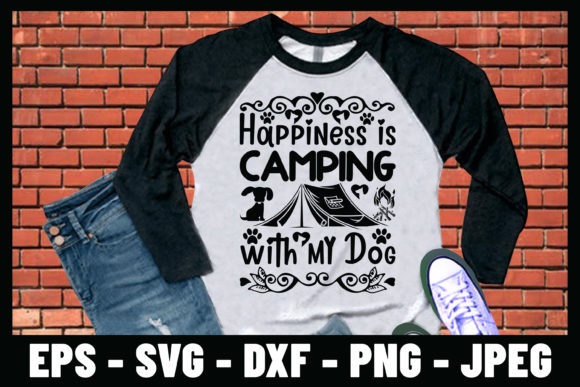 Happiness is Camping with My Dog Design