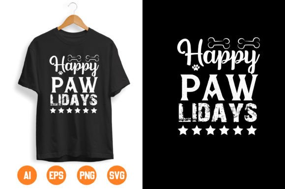 Happy Paw Liday Dog T-shirt Design 37