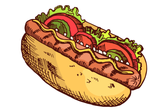 Hot Dog Symbol for Embroidery