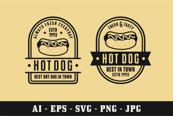 Hot Dog Vector Design Vintage Logo