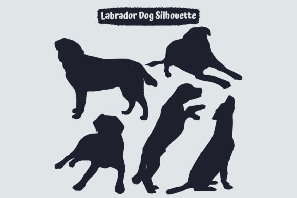 Labrador Dog Silhouettes Illustration