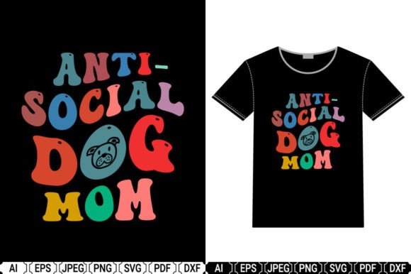Retro Wavy Dog T-Shirt Design